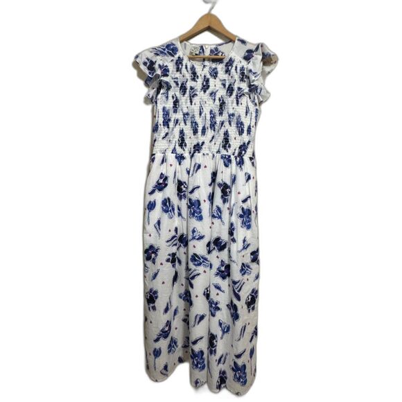 baum und pferdgarten Admore Floral Smocked Cotton Dress sz 40 spring easter - Picture 2 of 10